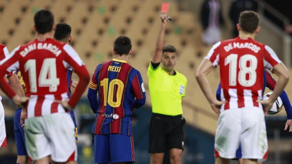 Lionel Messi, primul cartonaș roșu în 754 de meciuri în tricoul Barcelonei. Motivul pentru care a fost eliminat